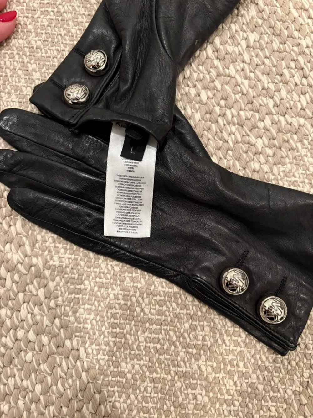 Michael Kors black leather gloves